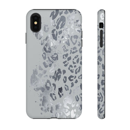 Gray Leopard Print Tough Phone Case