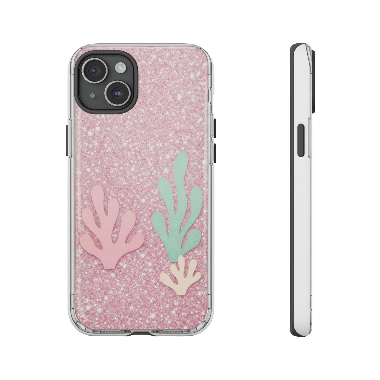 Pink Glitter Seaweed Tough Case - Sparkle Protective Phone Cover