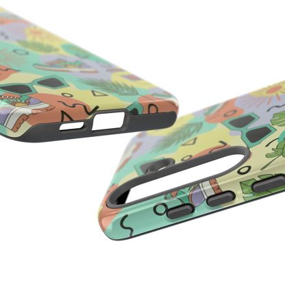 Tropical Summer Phone Case — Retro Sunglasses, Sneakers & Palm Pattern