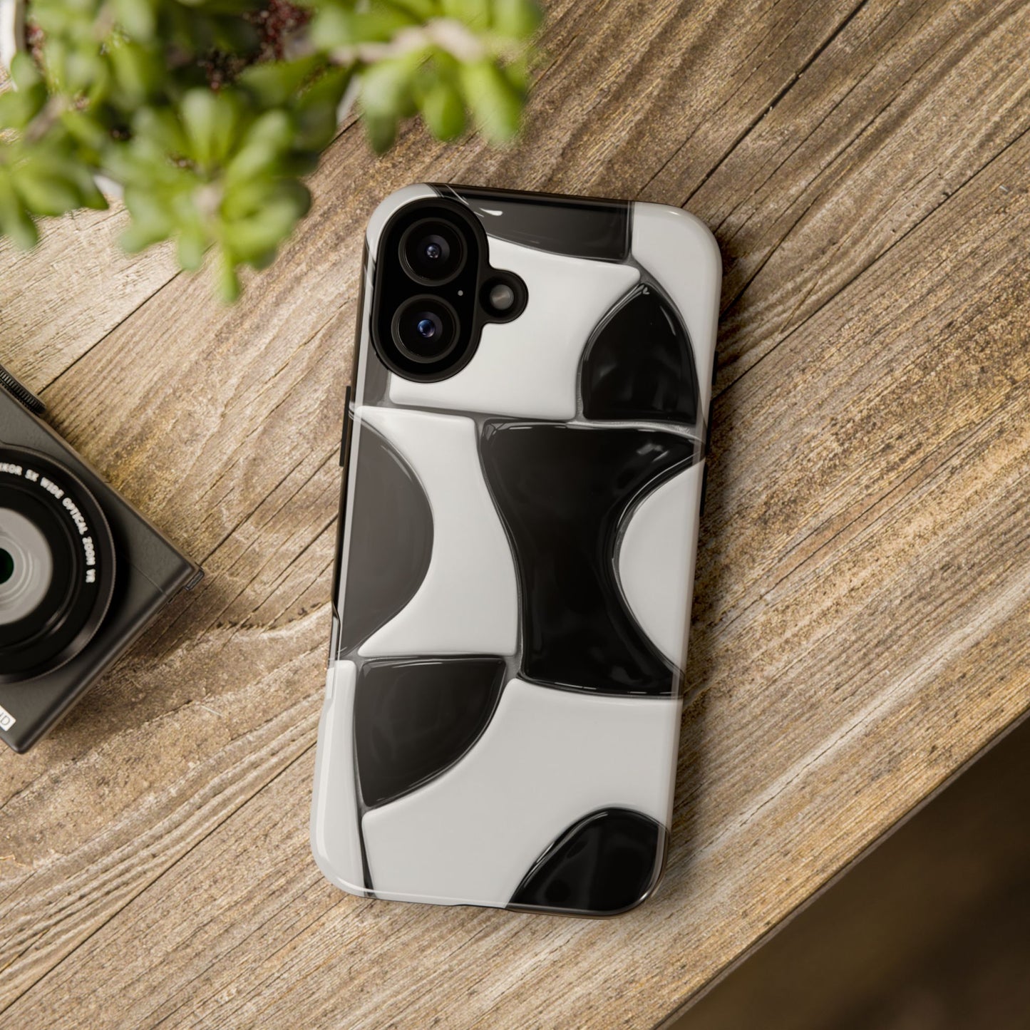 Black & White Abstract Pattern Tough Phone Case