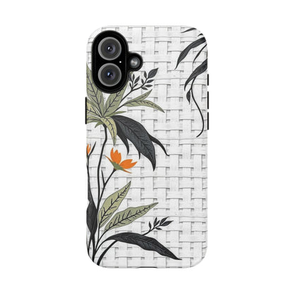 Floral Woven Tough Phone Case — Protective Botanical iPhone Cover