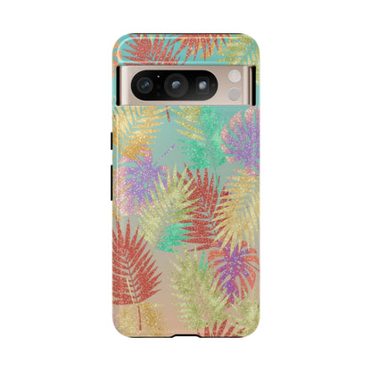 Tropical Palm Leaf Tough Phone Case – Colorful Pastel Botanical Protection