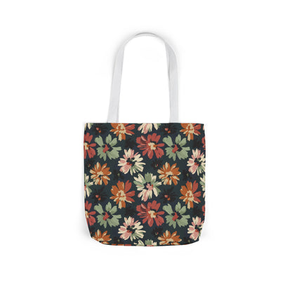 Floral Canvas Tote Bag — Vintage Autumn Daisy Print