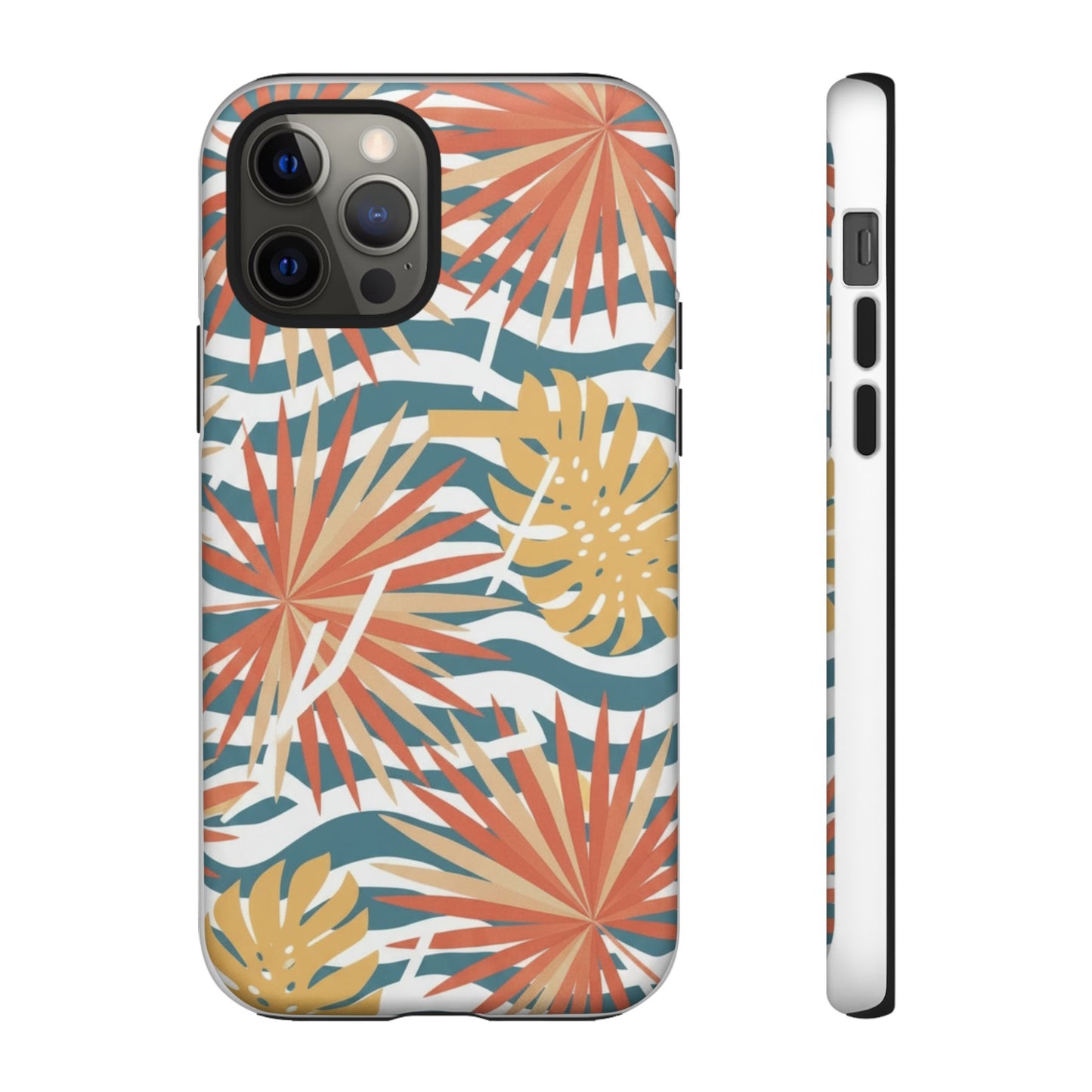 Tropical Palm Tough Phone Case – Retro Wave Floral Protective Cover