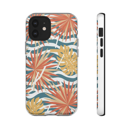 Tropical Palm Tough Phone Case – Retro Wave Floral Protective Cover