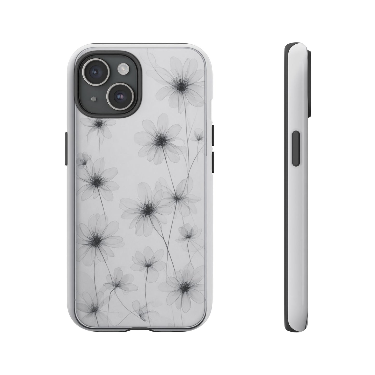 Tough Case — Black & White Floral Tough Phone Case