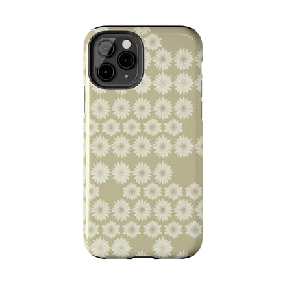 Daisy Pattern Tough Phone Case — Protective Floral iPhone Cover