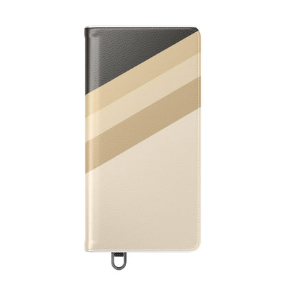 Retro Neutral Stripe Flip Phone Case — Wallet Folio with Card Slots