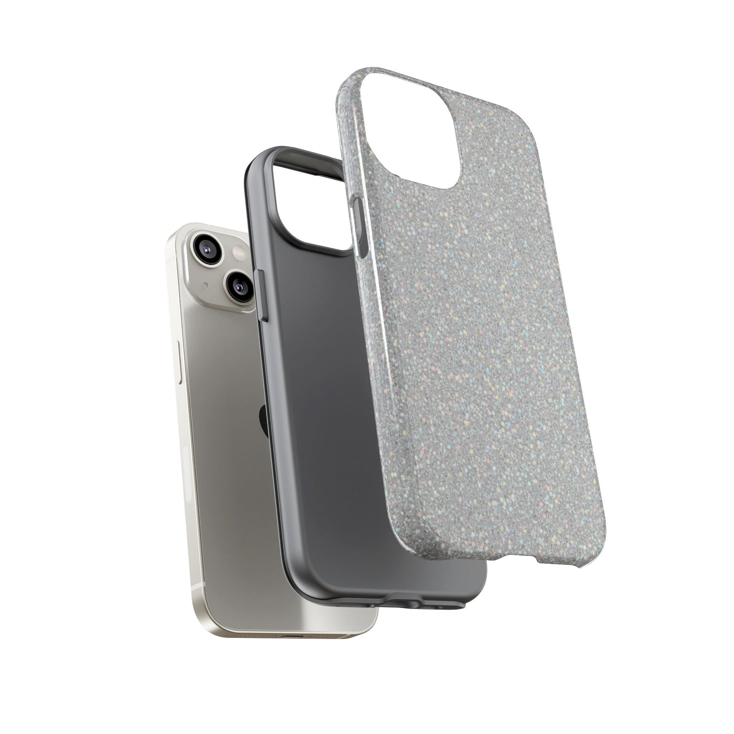 Glitter Silver Tough Phone Case — Sparkling Protective Phone Case