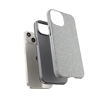 Glitter Silver Tough Phone Case — Sparkling Protective Phone Case