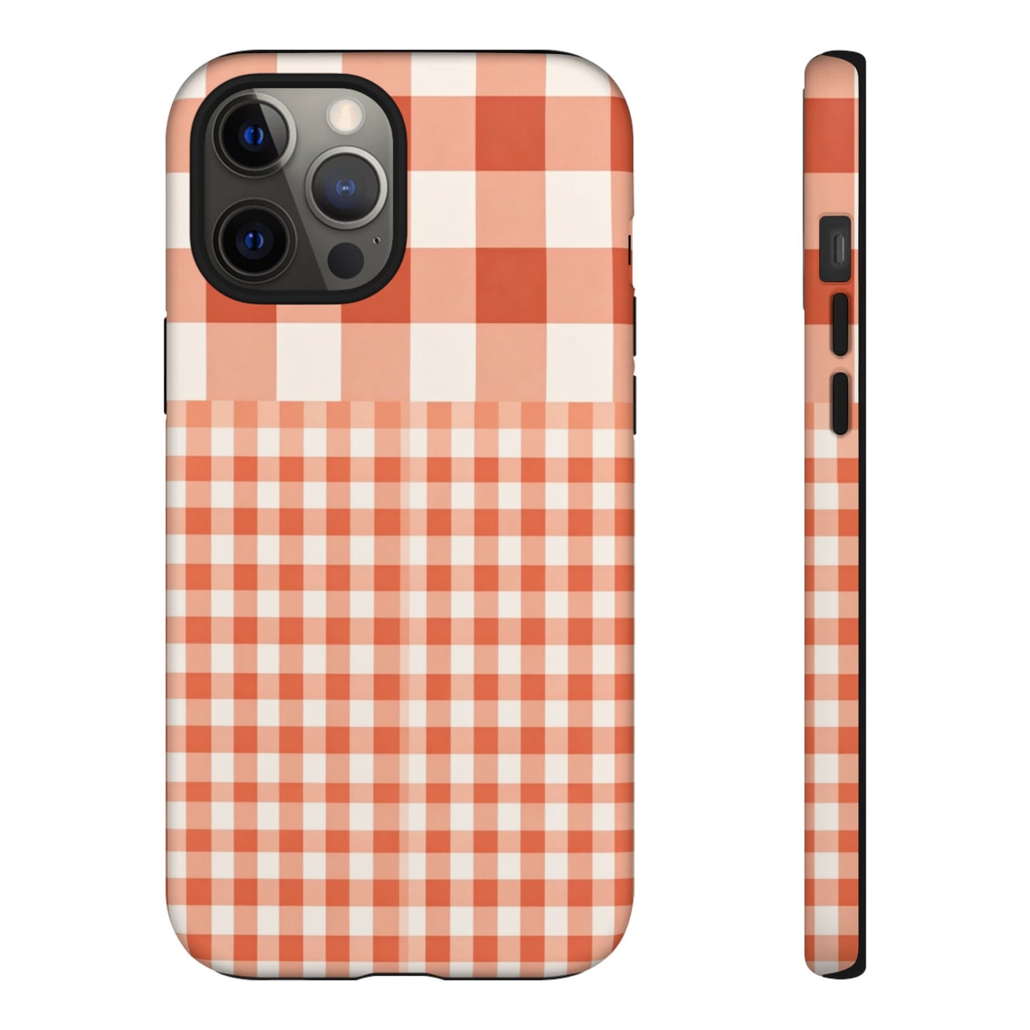 Buffalo Check Tough Phone Case — Orange Gingham Protective Cover