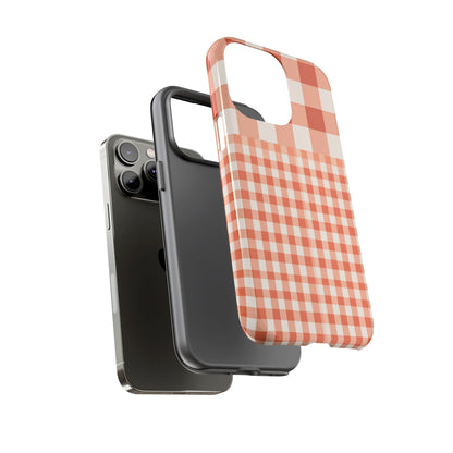 Buffalo Check Tough Phone Case — Orange Gingham Protective Cover