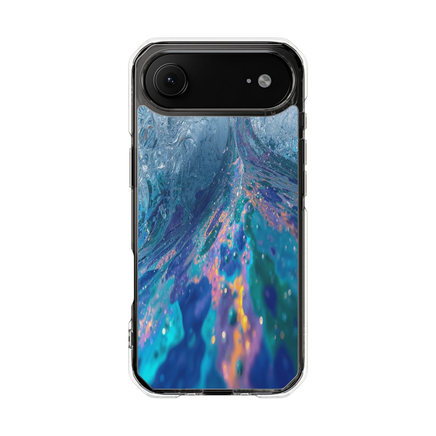 Clear Magnetic Impact Phone Case — Blue Ocean Abstract Design
