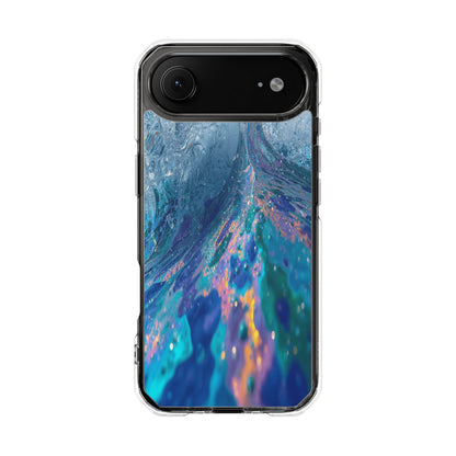 Clear Magnetic Impact Phone Case — Blue Ocean Abstract Design