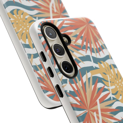 Tropical Palm Tough Phone Case – Retro Wave Floral Protective Cover