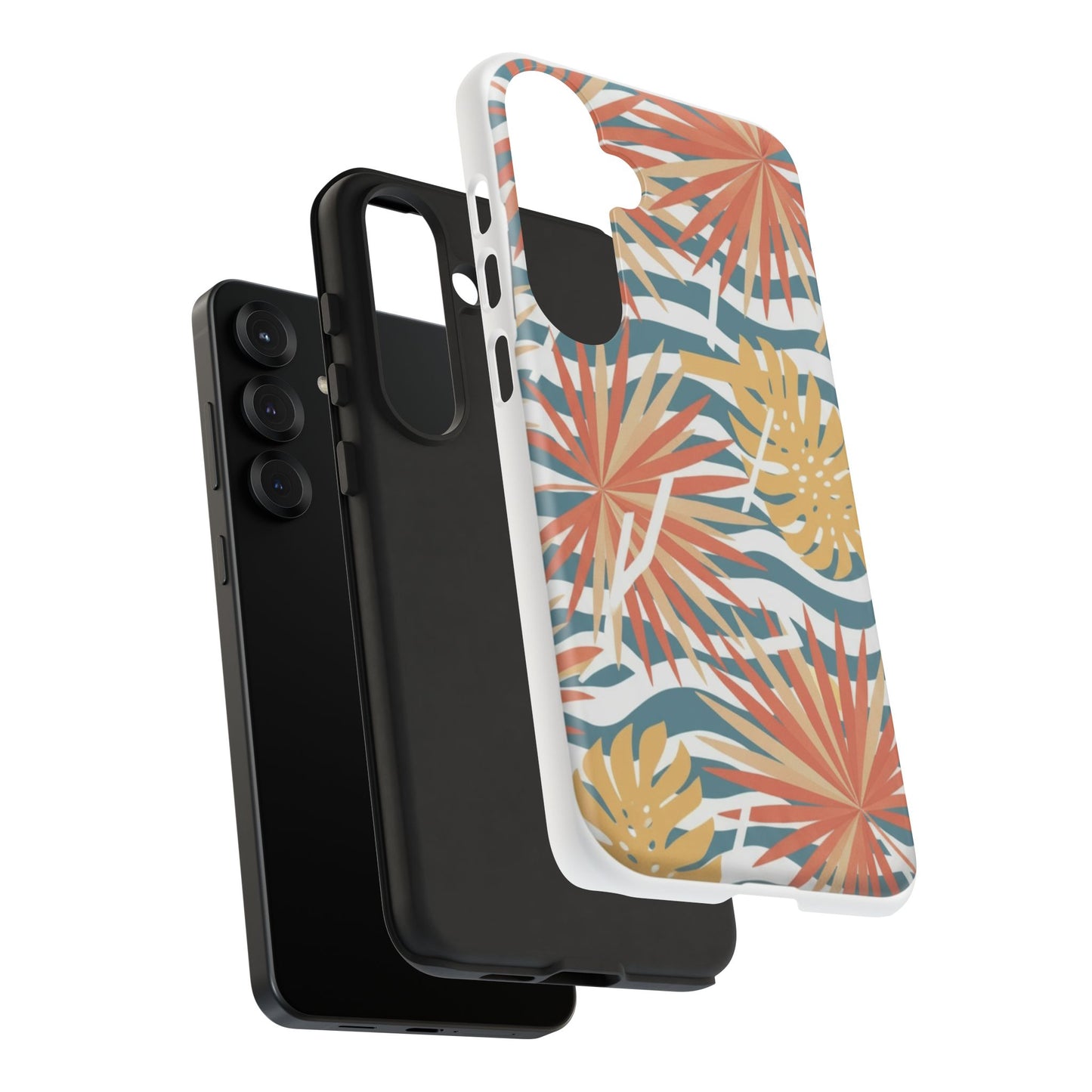 Tropical Palm Tough Phone Case – Retro Wave Floral Protective Cover