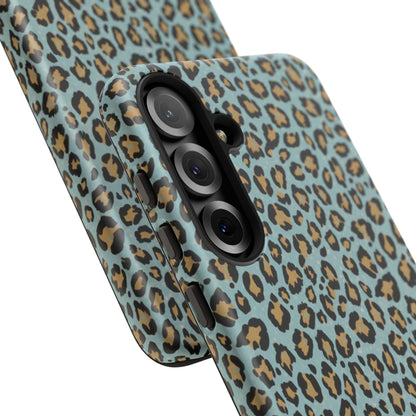 Leopard Print Tough Phone Case - Blue Cheetah Protective Cover