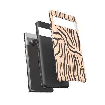 Zebra Stripe Tough Phone Case – Neutral Animal Print Protective Cover