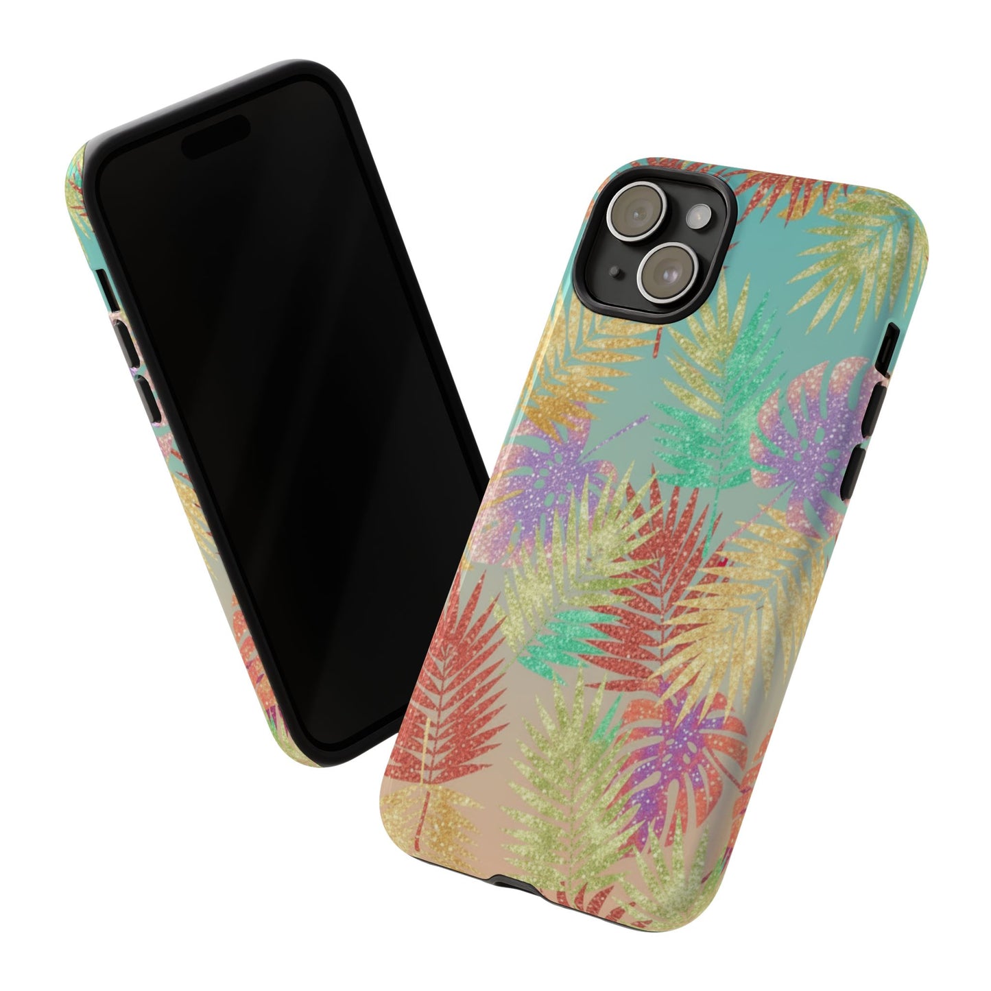 Tropical Palm Leaf Tough Phone Case – Colorful Pastel Botanical Protection