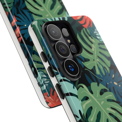 Tropical Monstera Phone Case — Colorful Leaf Protective Tough Case