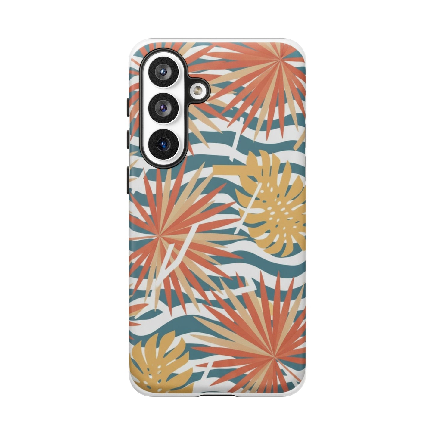 Tropical Palm Tough Phone Case – Retro Wave Floral Protective Cover