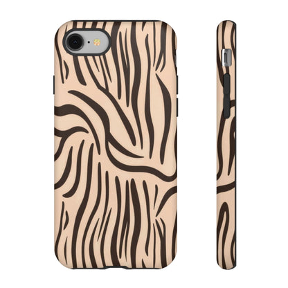 Zebra Stripe Tough Phone Case – Neutral Animal Print Protective Cover