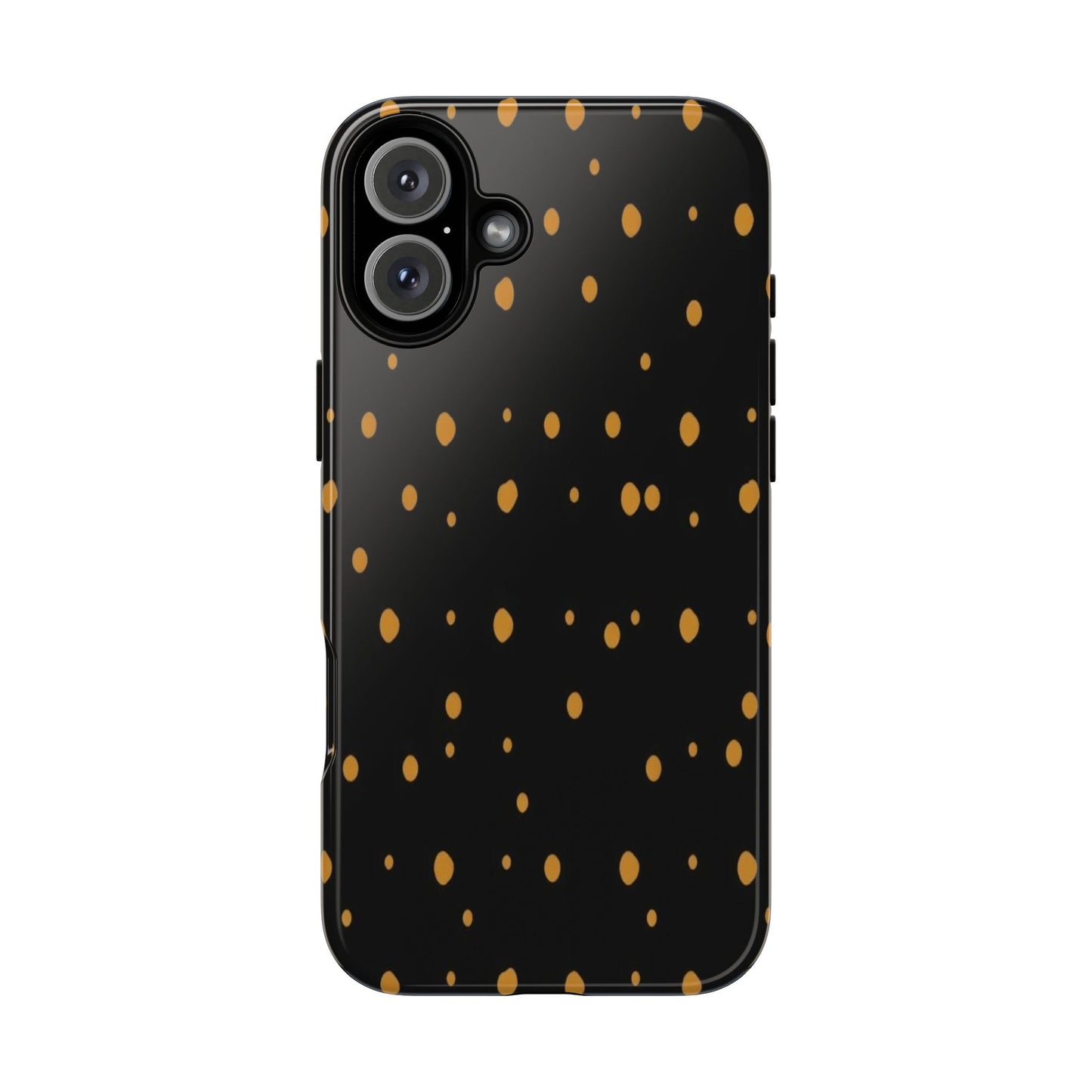 Black & Gold Dot Tough Phone Case — Protective Sparkle Pattern