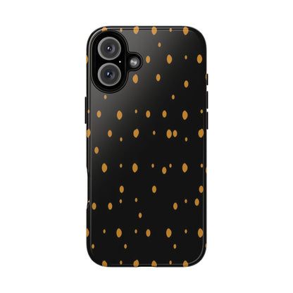 Black & Gold Dot Tough Phone Case — Protective Sparkle Pattern