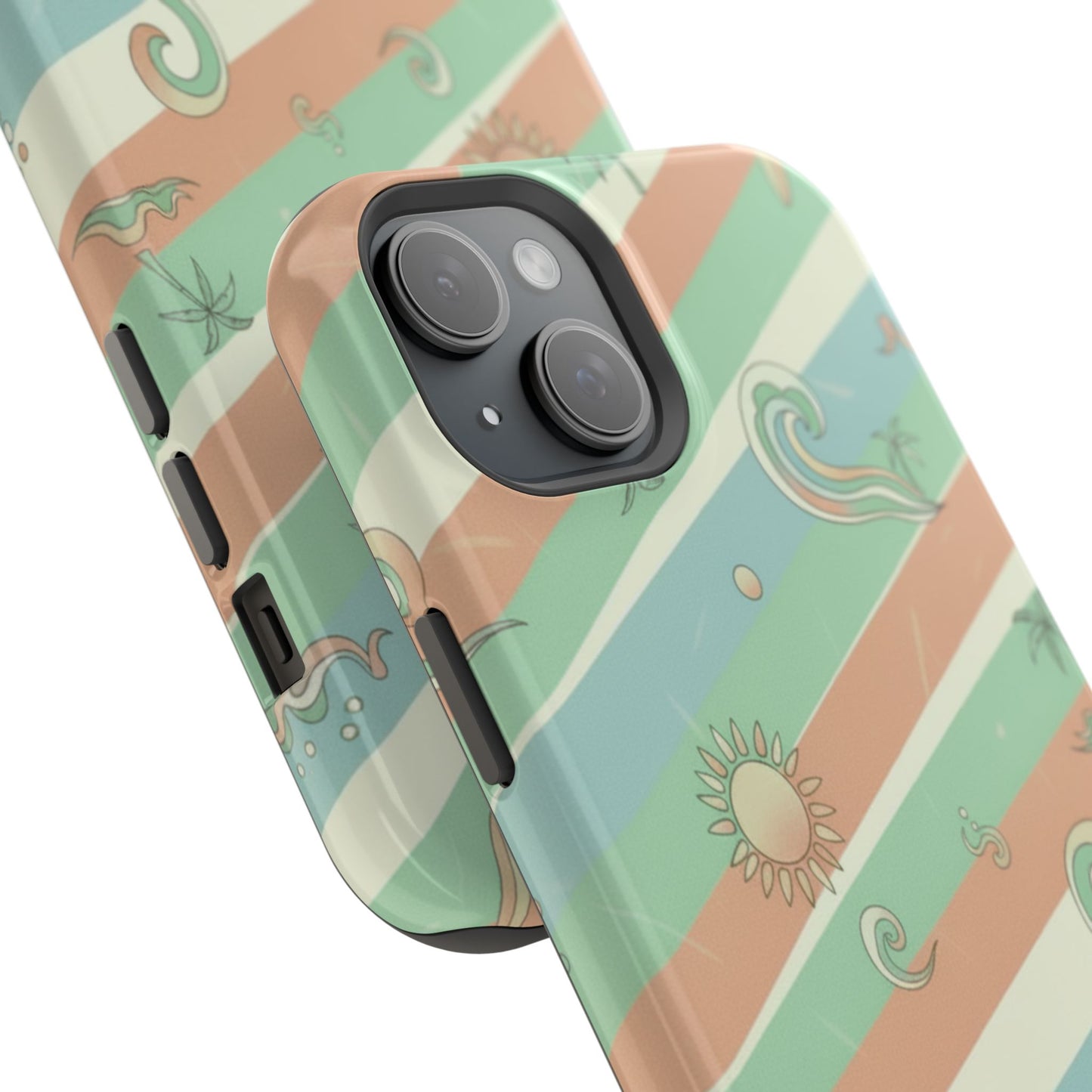 Magnetic Impact-Resistant Phone Case — Retro Surf Stripes