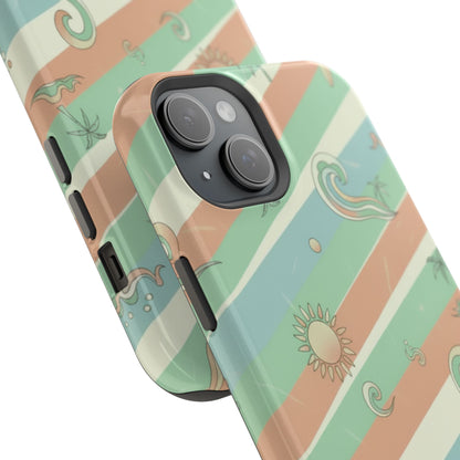 Magnetic Impact-Resistant Phone Case — Retro Surf Stripes