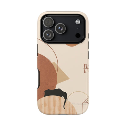 Abstract Earth Tones Phone Case — Minimal Geometric Design