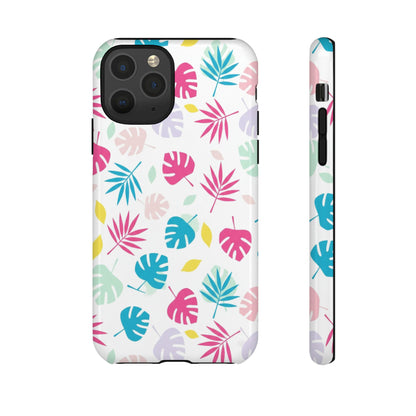 Tropical Leaf Phone Case — Colorful Pastel Monstera & Palm iPhone Case