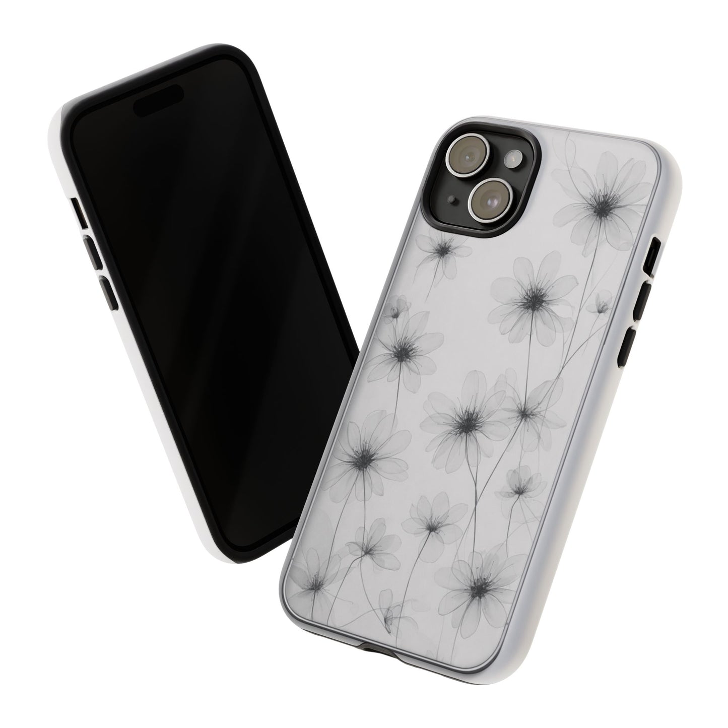 Tough Case — Black & White Floral Tough Phone Case