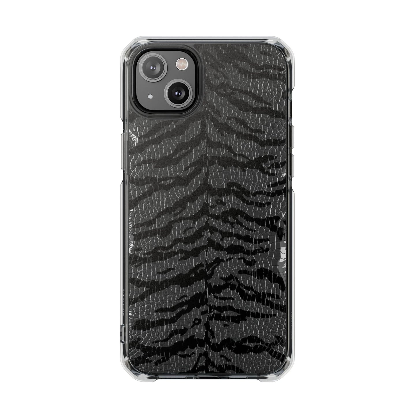 Clear Magnetic Impact Phone Case — Black Tiger Stripe