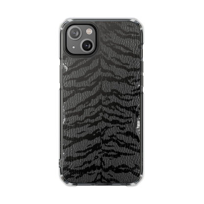Clear Magnetic Impact Phone Case — Black Tiger Stripe