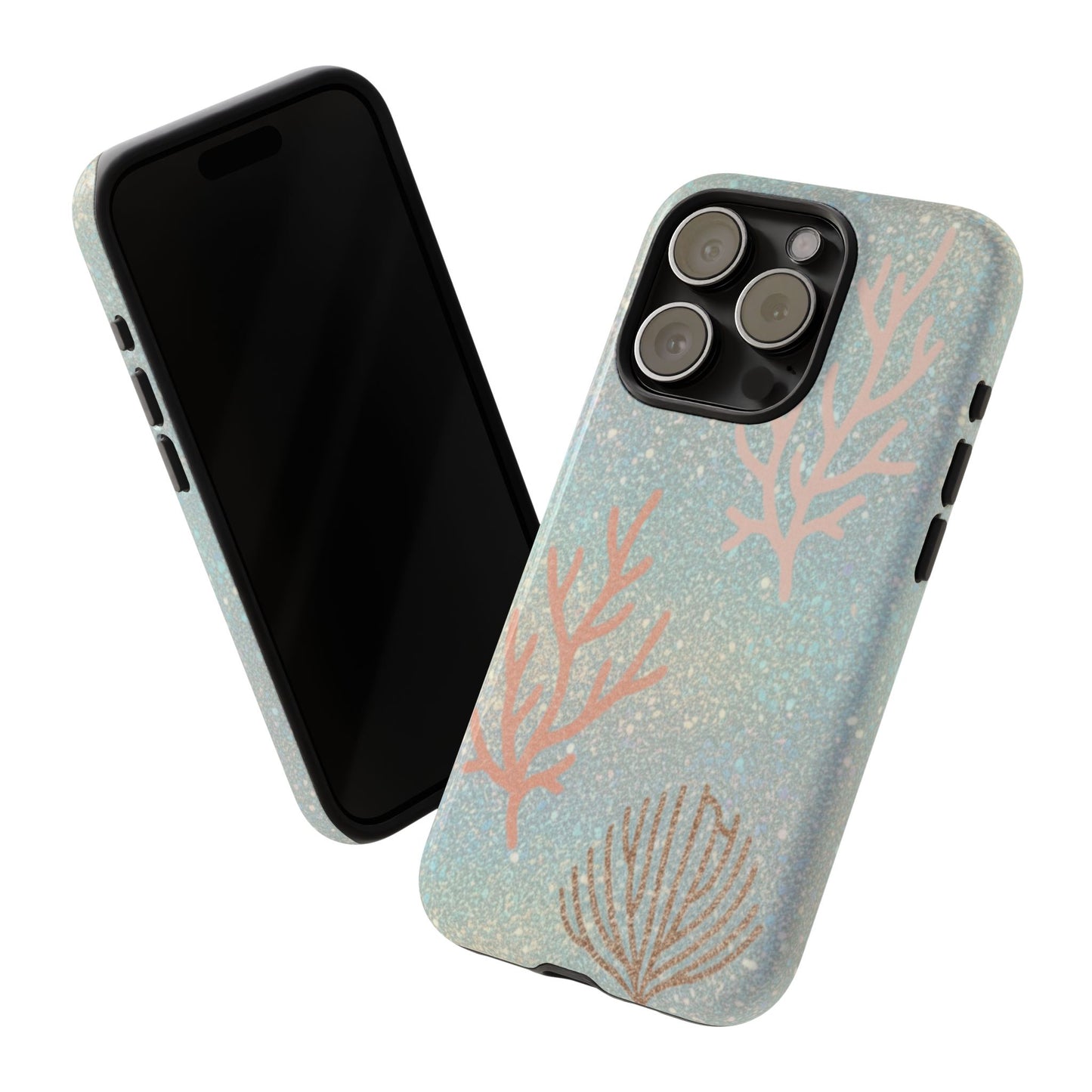 Seafoam Sparkle Phone Case – Coral & Seashell Tough Case