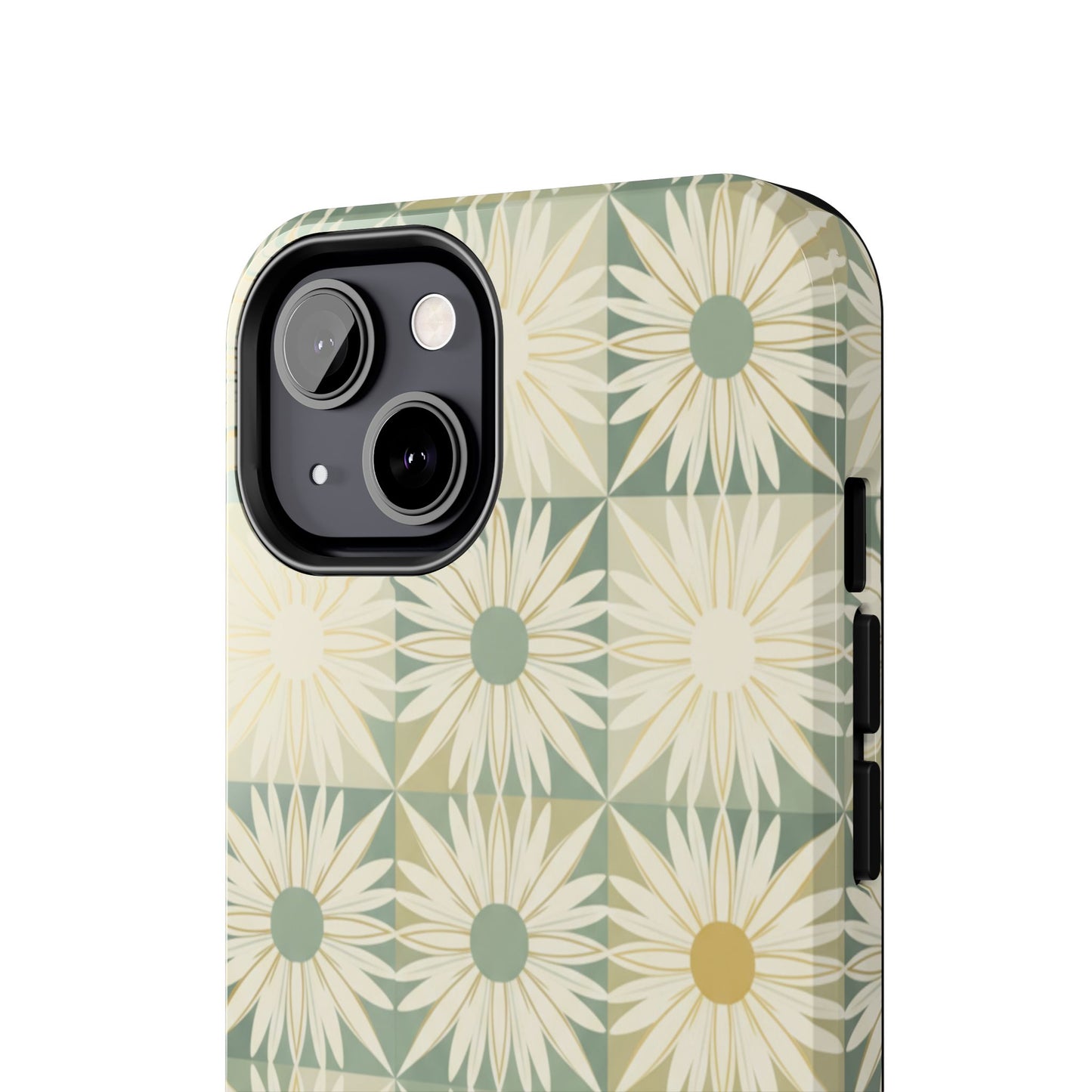 Retro Daisy Tough Phone Case — Vintage Floral Protective Cover for iPhone