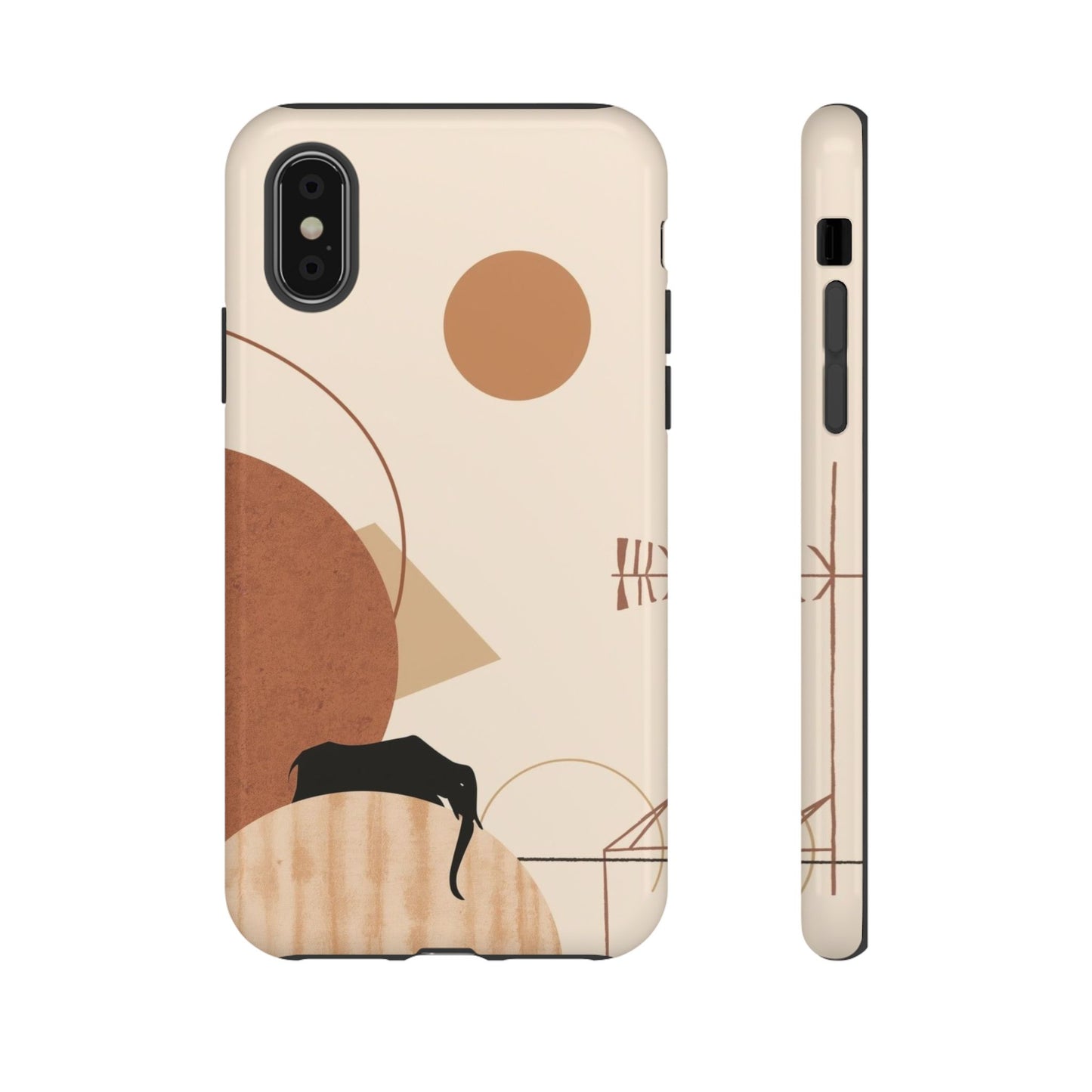 Abstract Earth Tones Phone Case — Minimal Geometric Design