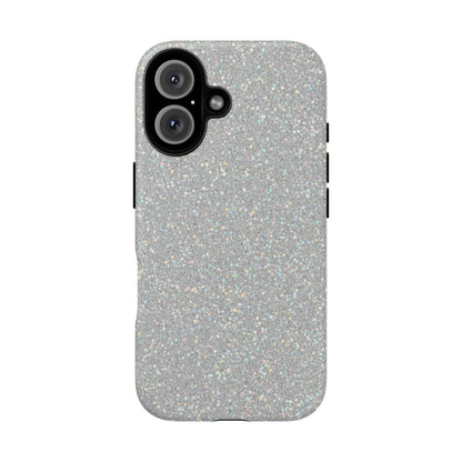 Glitter Silver Tough Phone Case — Sparkling Protective Phone Case