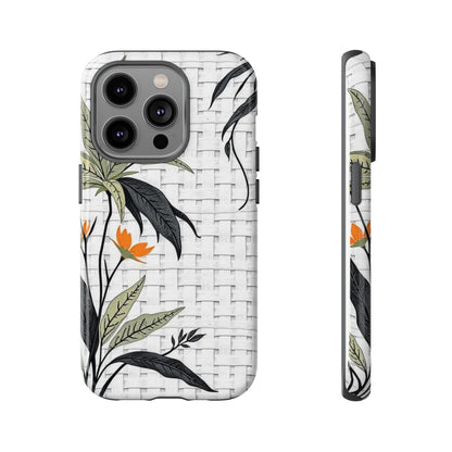 Floral Woven Tough Phone Case — Protective Botanical iPhone Cover
