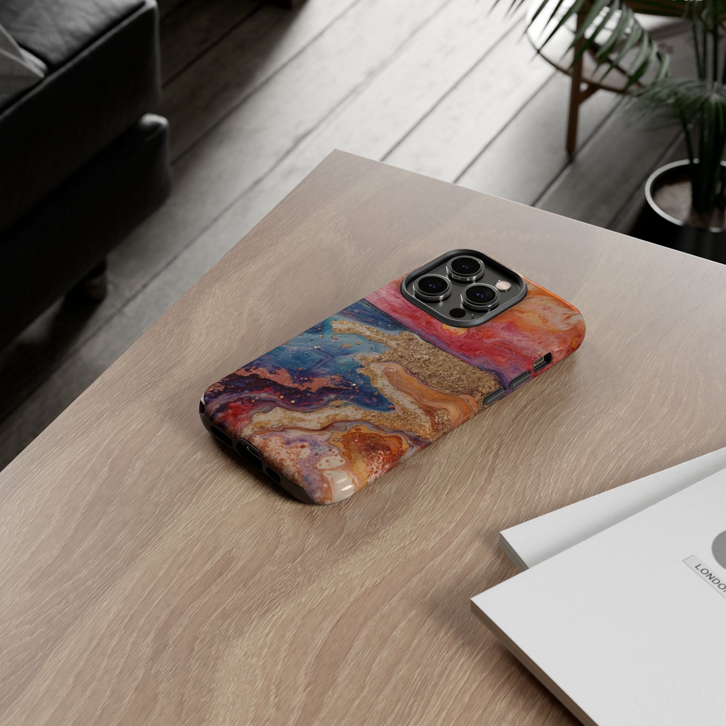 Sunset Coast Phone Case — Colorful Abstract Beach Art Tough Case