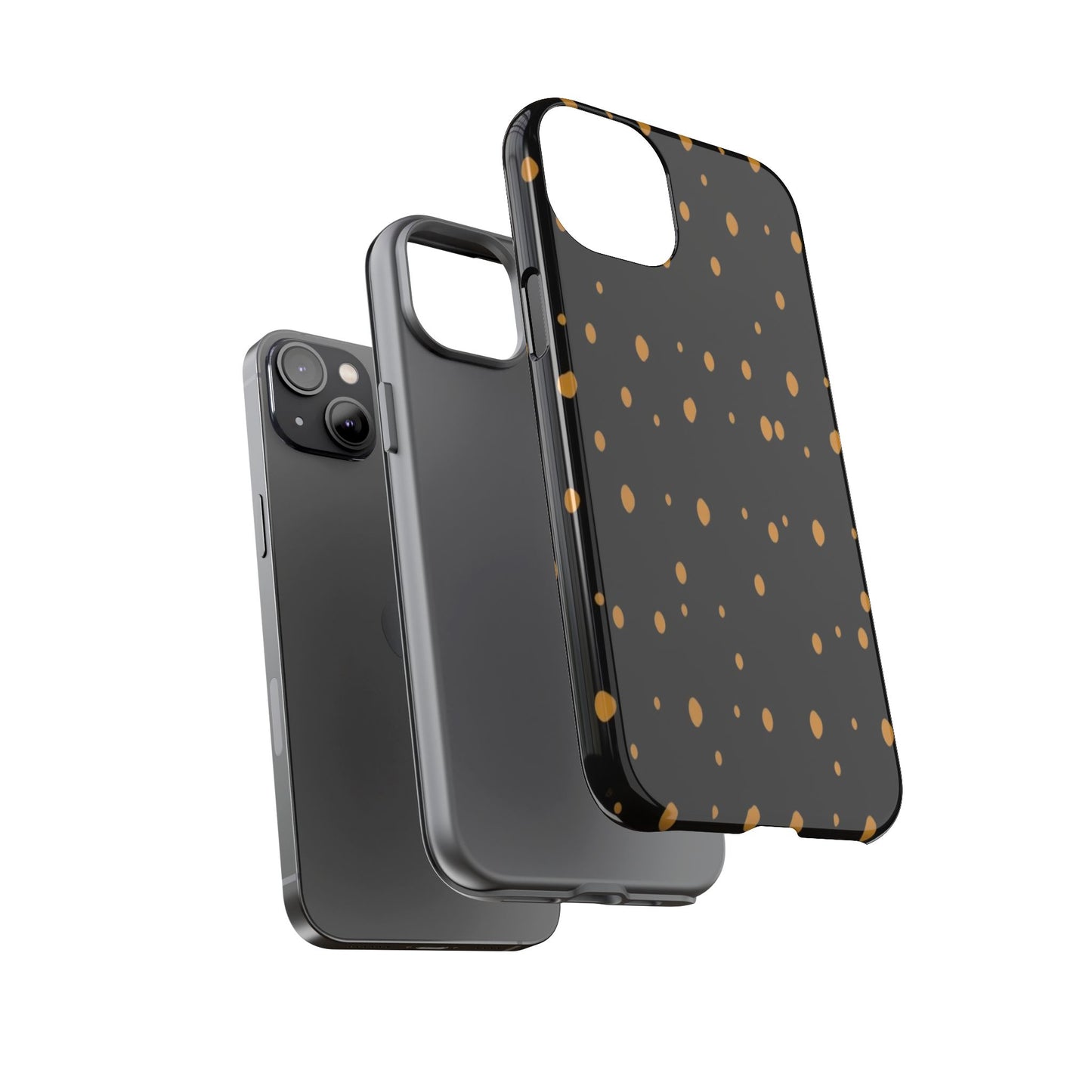 Black & Gold Dot Tough Phone Case — Protective Sparkle Pattern