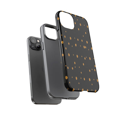 Black & Gold Dot Tough Phone Case — Protective Sparkle Pattern