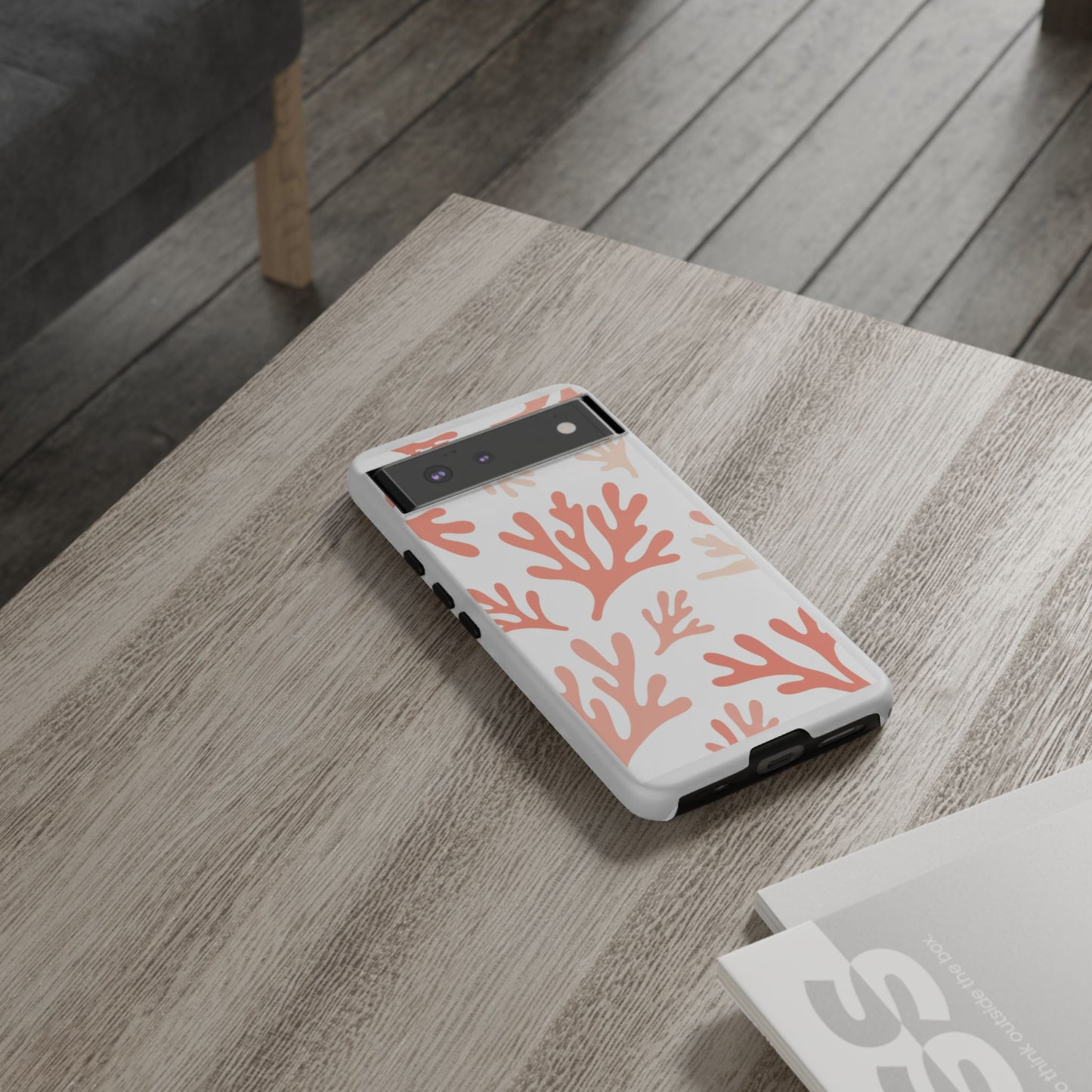 Coral Reef Pattern Tough Phone Case — Pink Beachy Protective Cover