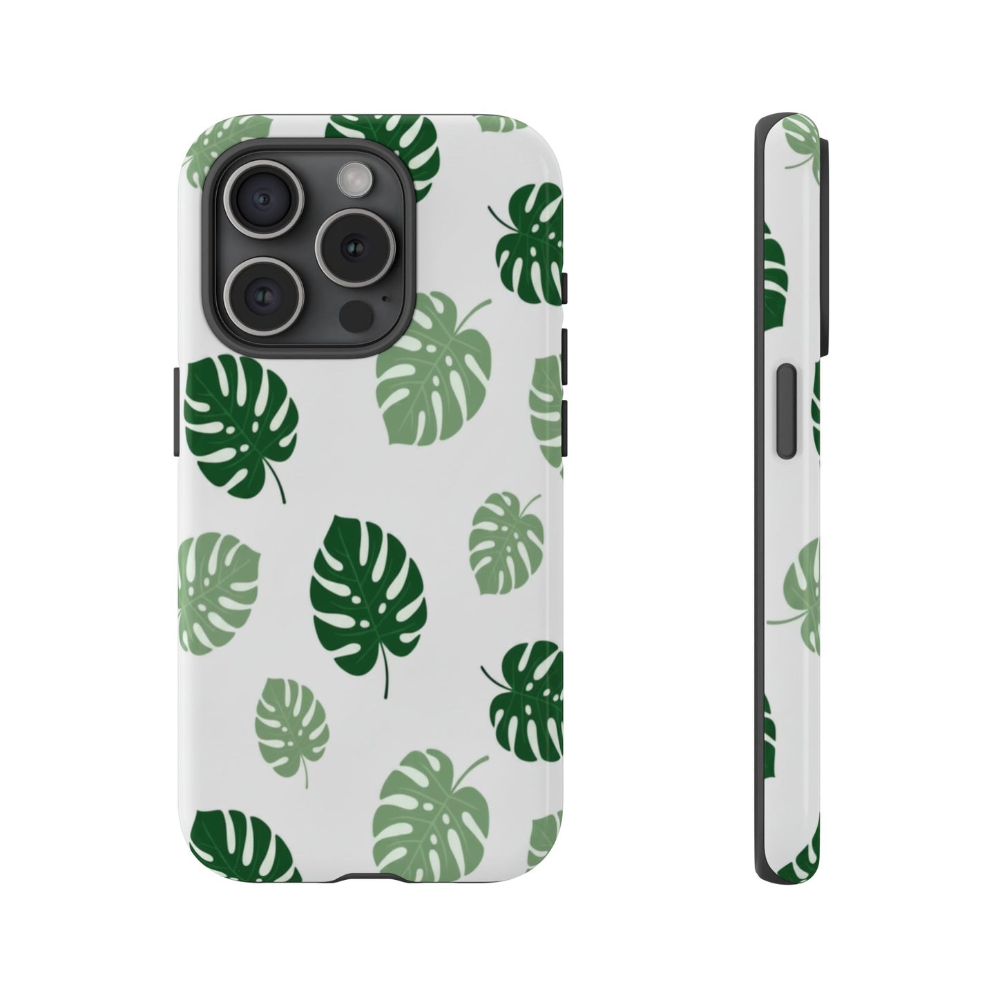 Monstera Leaf Phone Case — Tropical Green Pattern Tough Case