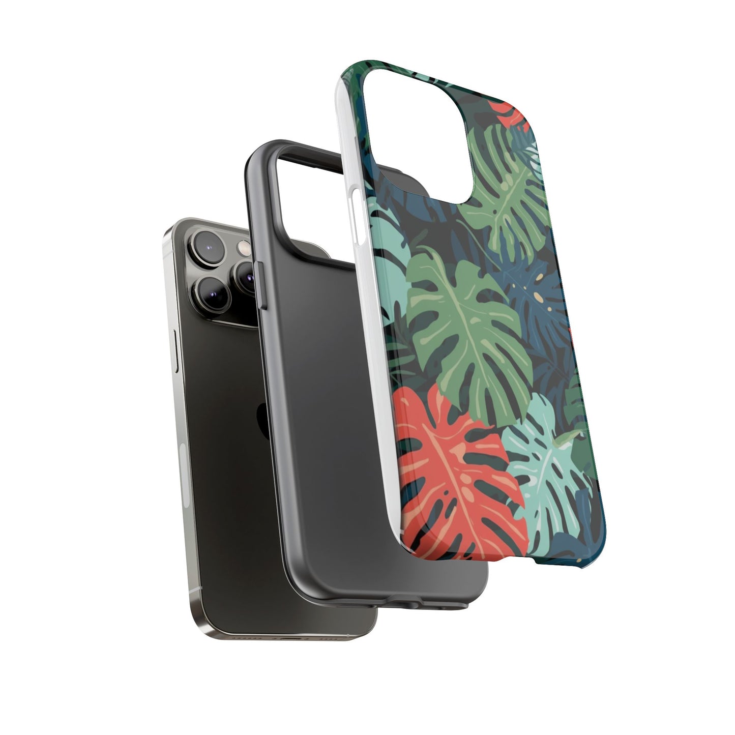 Tropical Monstera Phone Case — Colorful Leaf Protective Tough Case