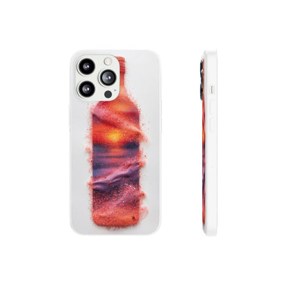 Galaxy Bottle Phone Case — Abstract Cosmic Beverage Design Flexible Case