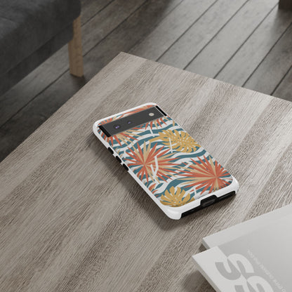 Tropical Palm Tough Phone Case – Retro Wave Floral Protective Cover