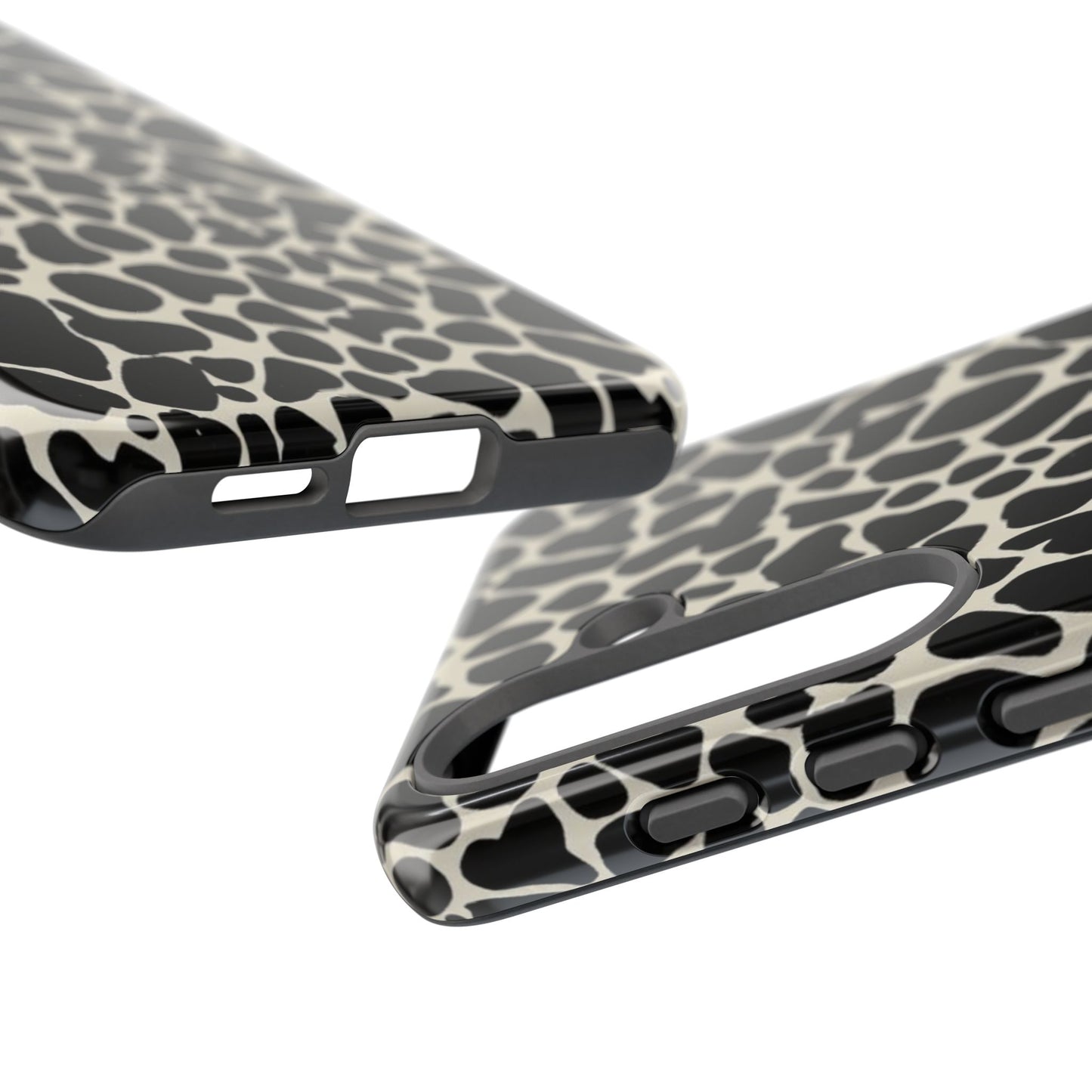 Black and White Cowhide Phone Case — Protective Tough Case