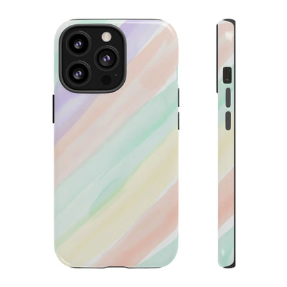 Pastel Watercolor Stripe Tough Phone Case